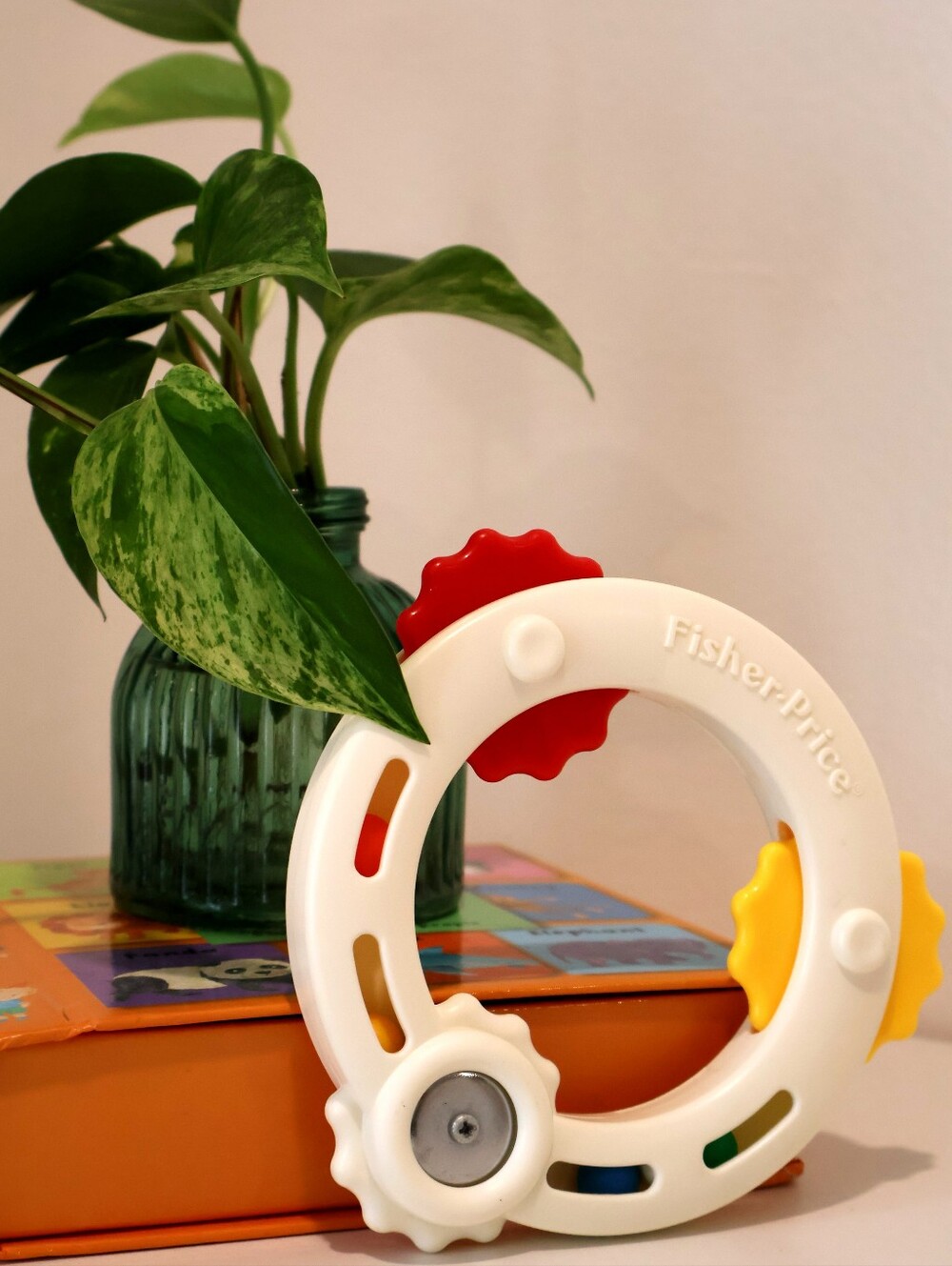 1992 Fisher-Price Shake 'n Beats Tambourine Baby Rattle